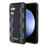 DKNY Galaxy S24 Mobilskal MagSafe Läder Checkered Mono - Svart