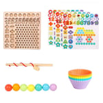 Multifunction Wooden Fishing Games Kids Count Numbers Early Education Toy Beads Digital Shape Matching Games Kit Preschool Learning Educational Catching Fish Board Set