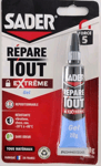 Colle SADER gel multi-usages répare tout extra forte tous matériaux tube 20g