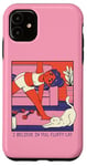 iPhone 11 Fluffy Cat Yoga Stretch Cozy Home Yoga Cute Retro Comic Case