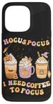 iPhone 13 Pro Halloween Groovy Hocus Pocus I Need Coffee To Focus Case