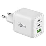 Goobay 64754 Chargeur Rapide multiport USB-C PD Nano (65 W) / 2 x USB-C PD 1 x USB-A Quick Charge/Adaptateur Secteur pour câbles de Charge iPhone et Autres téléphones Mobiles/Blanc