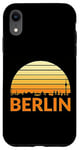 Coque pour iPhone XR Vintage Berlin paysage urbain silhouette coucher de soleil rétro design