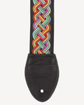 Souldier Celtic Knot Rainbow Guitar Strap (Black Belt & Black Leather Ends)