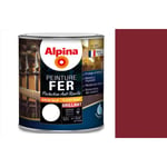 Peinture fer antirouille Bordeaux brillant 0.5L ALPINA décoration protection Résiste aux choc humidité