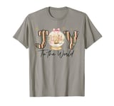 Joy To Christmas The World Christian Coquette Bow Nativity T-Shirt