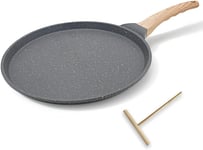 Poêle Crêpière à Crêpes 25 cm avec Revêtement Antiadhésif en Fonte Aluminium - Tous Feux dont Induction noir Vendos85