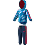 Adidas I Shiny Fz Hd J Tracksuit - Top: Lucky Blue/Vivid Red/Tech Indigo Bottom: Tech Indigo S20/White, 3-6m