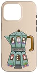 iPhone 16 Pro Creative Cozy Coffee House Cafe, Stovetop Espresso Maker Case