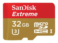SanDisk Extreme - Carte mémoire flash (adaptateur microSDHC - SD inclus(e)) - 32 Go - UHS Class 3 / Class10 - 400x - microSDHC UHS-I