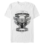 Star Wars Mando Helmet Lite Organic Short Sleeve T-Shirt, White, XL