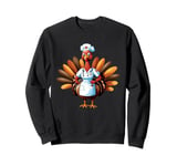 Thanksgiving Turkey Nurse at The Hospital - Scrub Top Sweatshirt