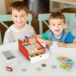 Wooden Kids Cash Register - Children’s Shop Grocery Checkout Till Toy Set- SOKA