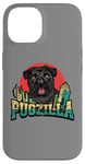 Coque pour iPhone 14 Retro Pug Pugzilla Funny Dog Lover Japanese Movie Poster