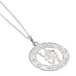 Chelsea FC Sterling Silver Crest Pendant & Chain