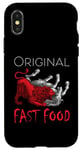 Coque pour iPhone X/XS Original Fast Food : Cheval médiéval mangeant un lion - Humour noir