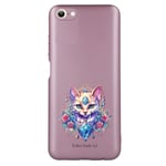 Coque rose pour Iphone 7 8 SE chat et talisman fleur