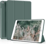 ZOYU Coque Compatible iPad 9ème Génération 2021/ Coque iPad 8ème Génération 2020/iPad 7ème Génération 2019 Coque, Veille/Réveil Automatique Smart Folio Coque Case pour iPad 10.2 Pouces, Vert Foncé