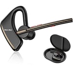 New bee Bluetooth Headset Handsfree Bluetooth Earpiece V5.2 Single Ear Light Weight Earpiece with 24h talking time for iPhone, Android and Laptop