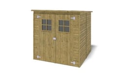 Abri de jardin en bois 3,42 m2 - 1,90x1,80 m - traité - Couleur: vert - DOM10