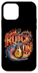 Coque pour iPhone 12 mini Guitare de musique flamboyante avec motif rock on