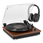 RP112L Vinyl Record Player with Bluetooth Out and Wireless Headphones - Wood