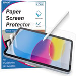 Protection Écran Pour Ipad 10 (10,9 Pouces, Modèle 2022, 10ème Génération), Film Mat Protecteur D'écran, Antireflet Pour Dessiner, Écrire Et Prendre Des Notes, Lot De 2