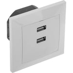 Bematik - Base de prise de courant 2 x usb 80x80mm a femelle pour intégration