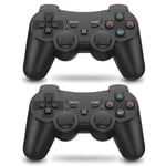 MANETTE JEUX VIDEO Manette PS3 sans Fil pour Playstation 3 Bluetooth Compatible avec télécommande PS3 Manette Deep Blue (2 Noir)