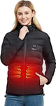 Telguua Veste Chauffante Homme,Gilet Chauffant USB avec Batterie 14400mAh, Manteau Chauffant avec 3 Niveaux de Chauffage, 5 Zones Chauffante, Veste Chauffante avec Capuch