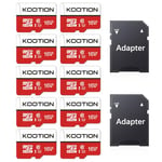 KOOTION Carte Micro SD 16 Go Micro SD Lot de 10 Carte Mémoire UHS-I Vitesse jusqu'à 85 m/s,TF Micro SDHC, T-Flash Classe 10, U1 avec Adaptateur pour Drone/Dash Cam/Camera/Phone/Nintendo-Switch/PC