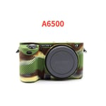 Étui de caméra en Silicone,housse de protection pour appareil photo Sony Alpha A6000 A6100 A6300 A6400 A6500 A6600 A5100 A5000 - Type A6500 Camouflage