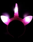 Rosa Unicorn Pannband med självlysande horn och öron