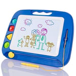 SGILE Ardoise Magique Grande - 42 X 33 cm Enfant Tableau de Dessin Magnétique Effaçable, Cadeau Jouet Educatif pour Bambin (Bleu)