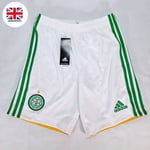 Adidas Celtic Home Shorts Kids 13-14 Y White Green Trim Football Soccer CFC