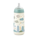 Suavinex, Biberon 360 ml. Biberon avec Tétine Symétrique SX Pro en Silicone à Débit Rapide (L). Avec Valve Anti-Colique. Silicone Fin Ultra-Doux. Pour Bébés, +6 Mois. Dreams Bleu