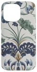 Coque pour iPhone 14 Pro Max Bleu Floral Botanique Femme