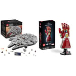 LEGO 75192 Star Wars Millennium Falcon, UCS Set for Adults, Model Kit to Build with Han Solo, Princess Leia & Chewbacca Minifigures & 76223 Marvel Nano Gauntlet, Iron Man Model with Infinity Stones