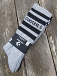 2 PAIRS CONVERSE Grey Black 8.5-11 43-46 CREW Sports  SOCKS *Half Cushion* Con2