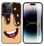 Coque Silicone Compatible Avec IPHONE 14 Pro Max (6.7) Design Glace Chocolat D