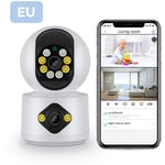 Ranipobo - Camera de surveillance interieure 4Mp sans fil, intelligent Double objectif ip camera full hd 2k moniteur de compagnie+ carte sd 32G