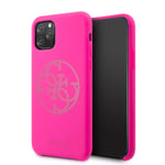 Coque pour iPhone 11 Pro  - Guess  Silicone Rose - Logo