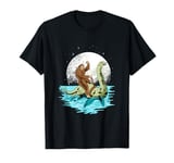 Bigfoot Sasquatch Riding The Hole Ness Monster Funny T-Shirt