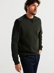 PS PAUL SMITH Regular Fit Cord Shoulder Trim Crew Sweat - Green, Green, Size L, Men