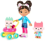 Gabby et la Maison Magique - Gabby Dollhouse - Gabby et Ses Amis - Crème pour Chats - 3 Figurines Gabby Chat Et 2 Accessoires - Dessin Animé Jouet Gabby Et La Maison Magique - Jouet Enfant 3 Ans Et +