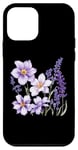 iPhone 12 mini colorful purple white flowers lavender floral blossom leaves Case