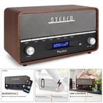 Audizio Corno Retro Portable DAB+ Radio with Bluetooth, FM Tuner, Alarm - Grey