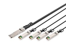 DIGITUS Universal 40 Gbit/s QSFP+ vers 4x SFP+ 10 Gbit/s DAC-Breakout Cable - 5m - 10 Gbit/s par canal - Câble réseau - Direct Attach Cable - Direct Attach Copper