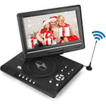 9,8" bärbar dvd-spelare, mini-tv 3d-tv-ljud 270 roterande