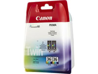 Canon CLI-36 Twin Pack - 2-pack - farge (cyan  magenta  gul) - original - blekkbeholder